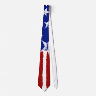 Cravate Tie Rouge Blanc Bleu Drapeau Américain Étoiles Ray