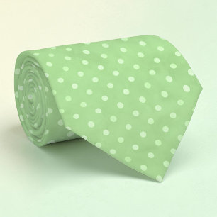 Cravate Tie vert avec pois blancs mini