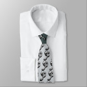 Cravate Tie Vert et Gris Monogramme P (Attaché)