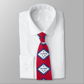 Cravate Tie with Flag of Arkansas, U.S.A. (Attaché)