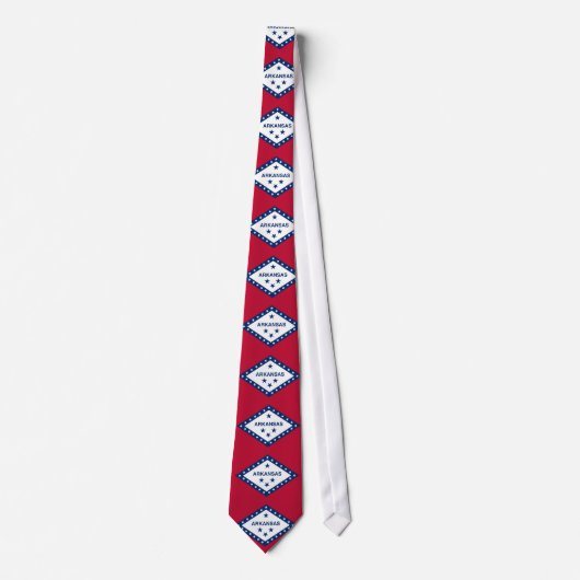 Cravate Tie with Flag of Arkansas, U.S.A. (Devant)