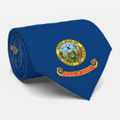 Cravate Tie with Flag of Idaho U.S.A. (Roulé)