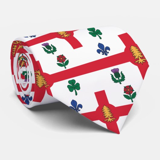 Cravate Tie with Flag of Montreal, Canada (Roulé)