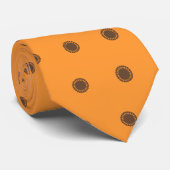 Cravate Tie Zazzle Orange avec étoiles rétro (Roulé)
