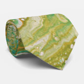 Cravate Tied Abstrait Vert 2 Course (Roulé)
