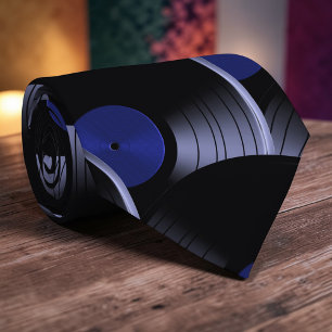 Cravate Tied de cou Culture Pop Disque Vinyle Rétro