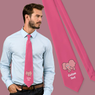 Cravate Tied de cou de dessin animé éléphant rose