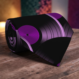 Cravate Tied de cou Pop Culture disque vinyle rétro
