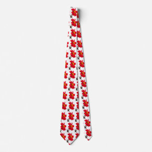 Cravate Tied de fleur de dahlia rouge