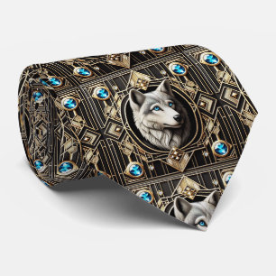 Cravate Tied de loup majestueux Mode masculine pour homm