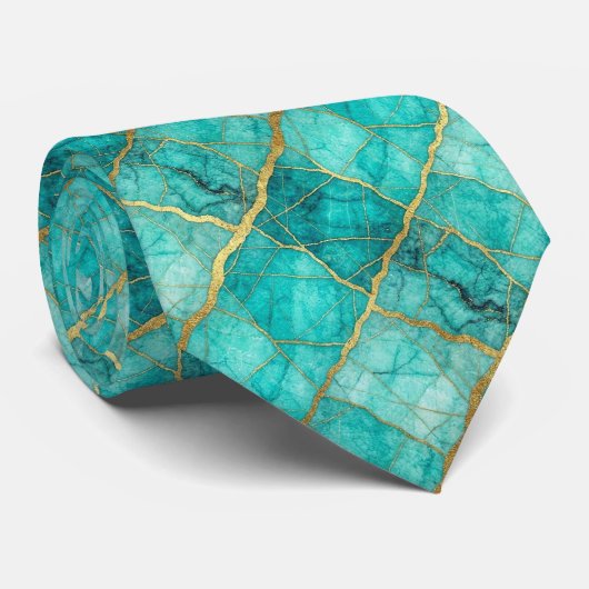Cravate Tied de pierre de luxe | Marbre turquoise, sarcell (Roulé)