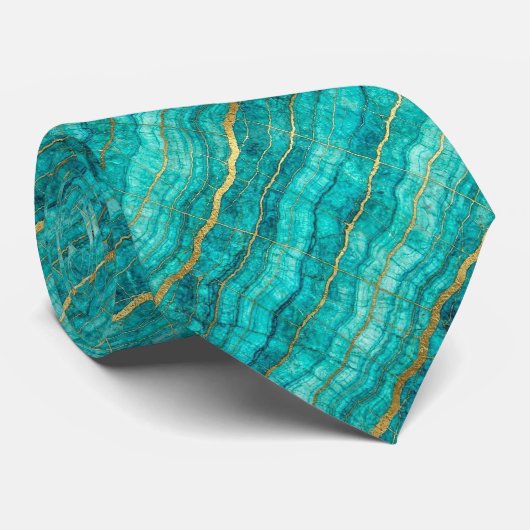 Cravate Tied de pierre de luxe | Marbre turquoise, sarcell (Roulé)