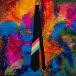 Cravate Tied diagonale de fierté pansexuelle : Couleurs vi