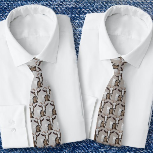 Cravate Tied motif chèvres grises