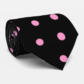 Cravate Tied Noire et Rose à Points (Roulé)