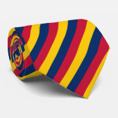 Cravate Tied rayé rouge, jaune et bleu (Roulé)