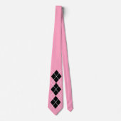 Cravate Tied Retro Rose Noir Argyle (Devant)