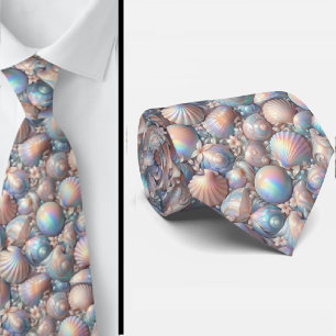 Cravate Tied'amoureux de la plage   Coquillages opalescent