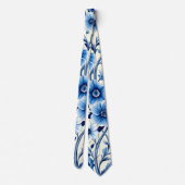 Cravate tied'indigo botanique (Dos)