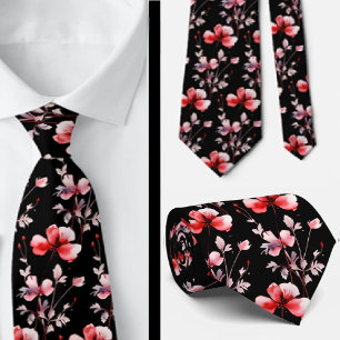Cravate Tiedoux de bureau fleuris sauvages Bohème