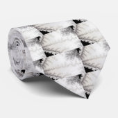 Cravate Tiedrayon argenté zigzag (Roulé)