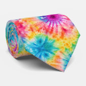 Cravate Tiedye Hippie Rétro des années 60 (Roulé)