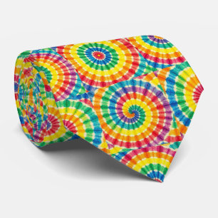 Cravate Tiedye Psychédélique Arc-en-ciel Col