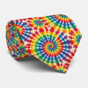 Cravate Tiedye Psychédélique Arc-en-Ciel Col