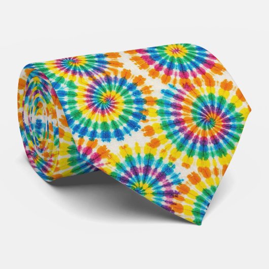 Cravate Tiedye Psychédélique Arc-en-ciel Col (Roulé)