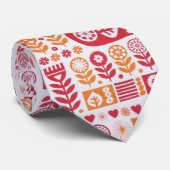 Cravate Ties - Artisanat Rouge & Orange (Roulé)