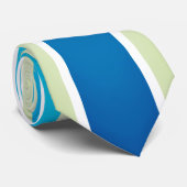 Cravate Ties Classieux Bleu et Blanc avec Rayures Vertes C (Roulé)