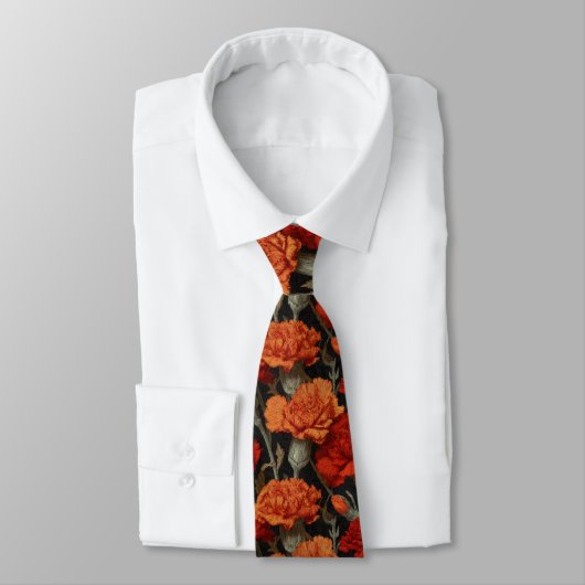 Cravate Ties Classiques pour Hommes Fleur de Carnation (Attaché)