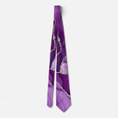 Cravate Ties de cou formels à paillettes d'agate argentée (Dos)