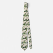 Cravate Ties Floral Classique Roses Blanches Col Classique (Devant)
