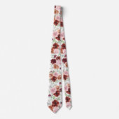 Cravate Ties florales Roses roses et fleurs de cannelle (Devant)