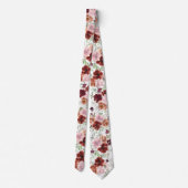 Cravate Ties florales Roses roses et fleurs de cannelle (Dos)