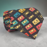 Ties personnalisées Culture Pop Cassette Audio Rét