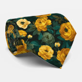 Cravate Ties pour hommes chic Ranunculus Floral (Roulé)
