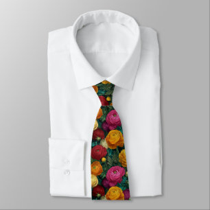Cravate Ties pour hommes colorés Ranunculus