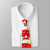 Cravate Ties pour hommes conçus avec des coeurs rouges (Attaché)