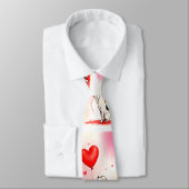 Cravate Ties pour hommes de créateurs Cœurs rouges de chie (Attaché)