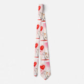 Cravate Ties pour hommes de créateurs Cœurs rouges de chie (Dos)