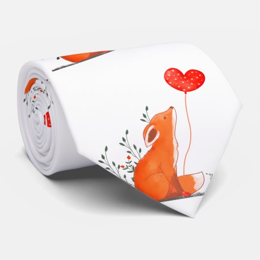 Cravate Ties pour hommes de créateurs Cœurs rouges renards (Roulé)