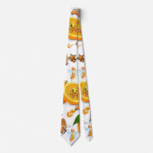 Cravate Ties pour hommes de créateurs Oranges heureux (Devant)