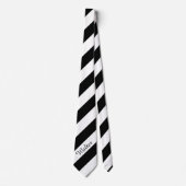 Cravate Ties pour hommes de créateurs, rayure noire et bla (Devant)