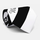 Cravate Ties pour hommes de créateurs, rayure noire et bla (Roulé)