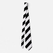 Cravate Ties pour hommes de créateurs, rayure noire et bla (Dos)