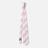 Cravate Ties pour hommes de créateurs, rayure rose et blan (Dos)