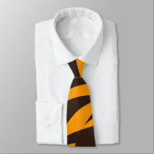 Cravate Tiger Gravure noire Orange motif en peau d'animal  (Attaché)