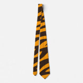 Cravate Tiger Gravure noire Orange motif en peau d'animal  (Dos)
